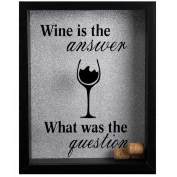 Caja para guardar corchos de vino rectangular Wine is the answer