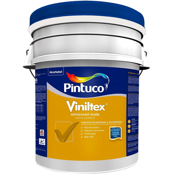 Pintura arquitectónica Viniltex Advanced mate base intermedia 5gl