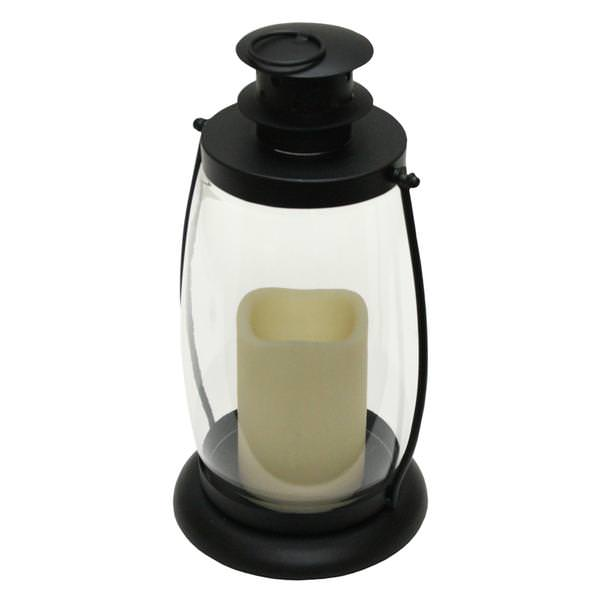 Lámpara de metal con vela de 11.5"