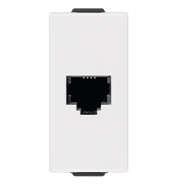 Conector telefónico RJ11 6/4 color blanco