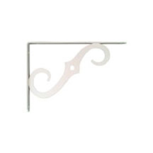 Brazo decorativo de 10" x 7" de acero para tablilla color blanco
