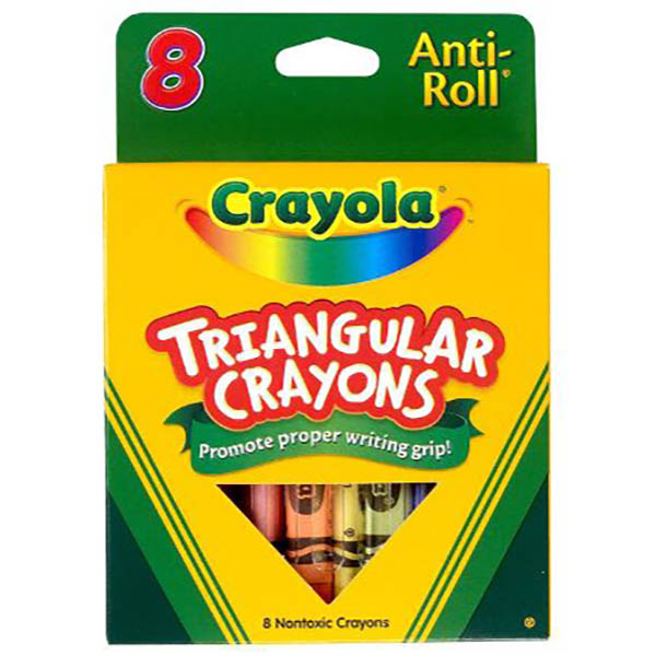 Caja de crayones básicos triangulares - 8 unidades
