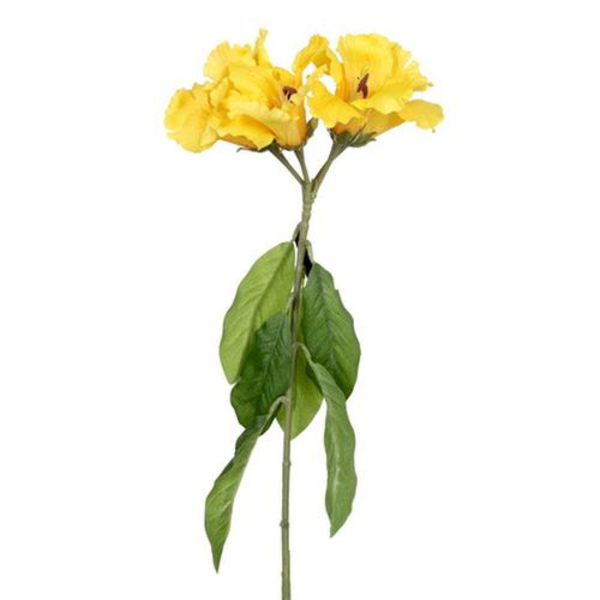 Rama con flores artificiales 88cm decorativas color amarilla