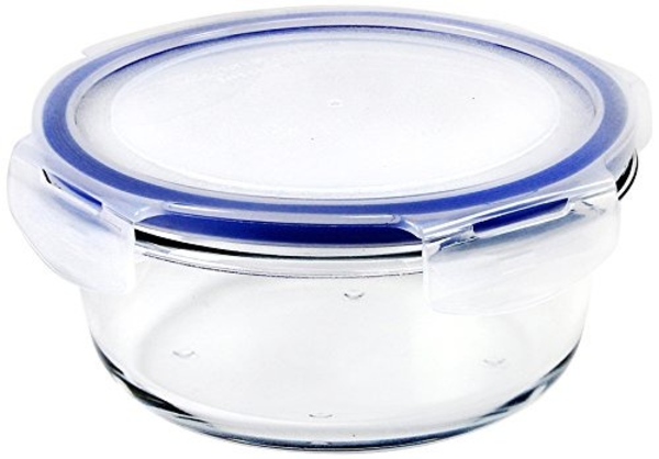 Envase de vidrio tapa clip azul redondo 19 onzas / 560 ml