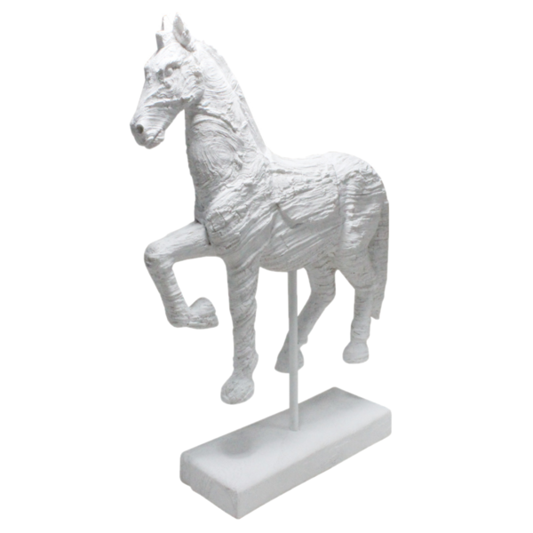 Adorno decorativo de 40cm con forma de caballo color blanco