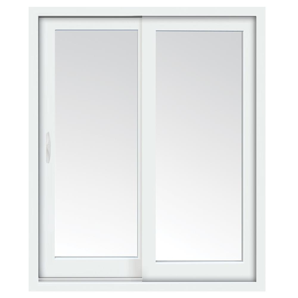 Puerta corrediza de 2.0m x 2.2m de PVC blanco con vidrio