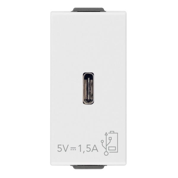 Alimentador USB-C de 5V color blanco