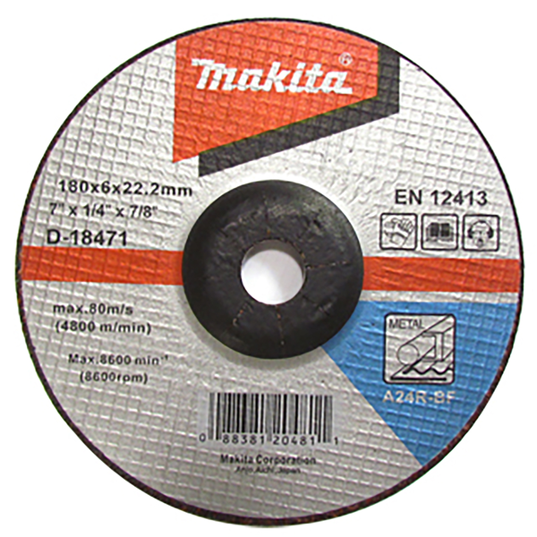 Disco d-18471 de 7" x 1/4" x 7/8" para desbaste de metal makita