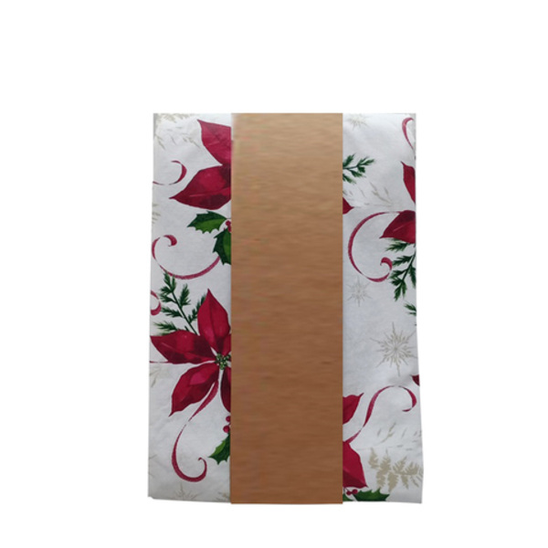 Mantel navideño de 60" x 90" con diseños de Poinsettia