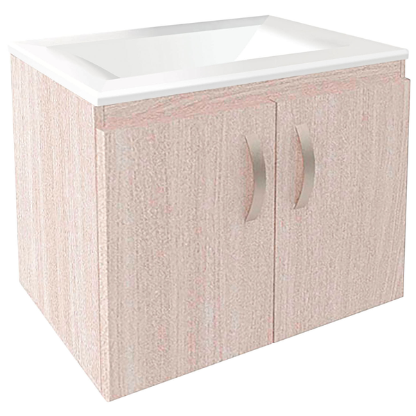 Mueble Básico de 63x48cm color Mali con lavamanos Trentino blanco