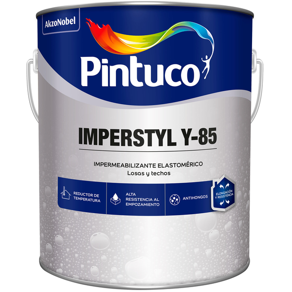 Pintura impermeabilizante elastomérico Imperstyl Y85 color blanco 1gl