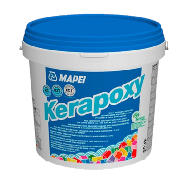 Mortero y adhesivo epoxi antiácido Kerapoxy bicomponente de 1gl blanco