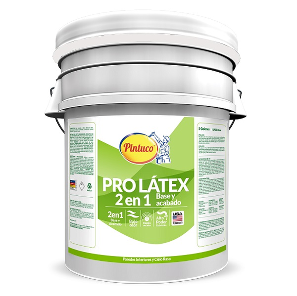 Pintura acrílica pro latex de color blanco hueso 5gl PINTUCO