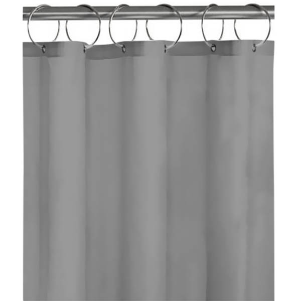 Cortina de baño plástica de 6 ganchos de color gris