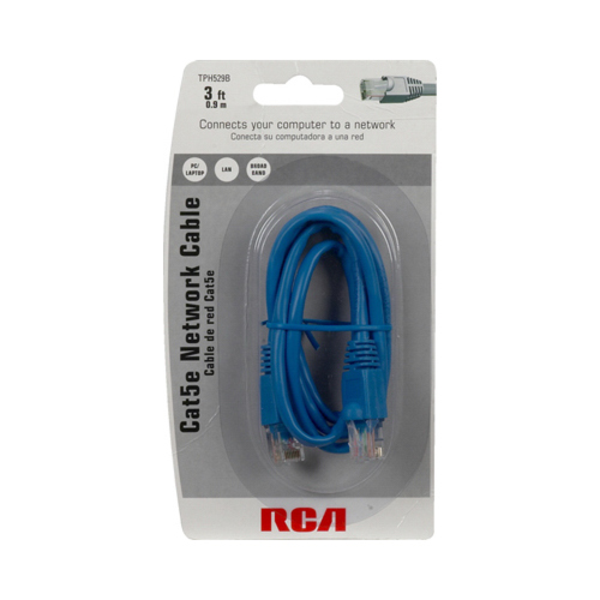 Cable módem de red Cat5e de 3' color azul