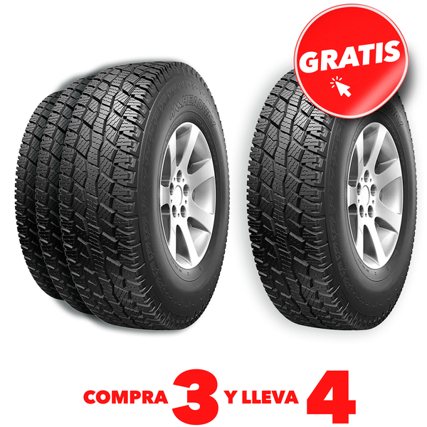 Paga 3 y lleva 4 llantas para camionetas 245/75 R17 AT