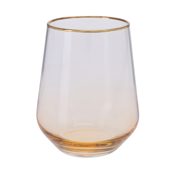 Vaso de vidrio 14.3oz para vino color dorado