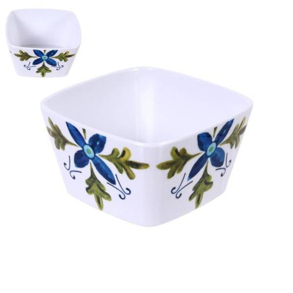 Bowl de melamina decorativo cuadrado de color azul/verde