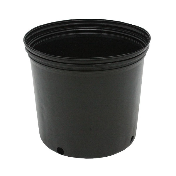 Pote de plástico de 31L redondo para vivero de color negro