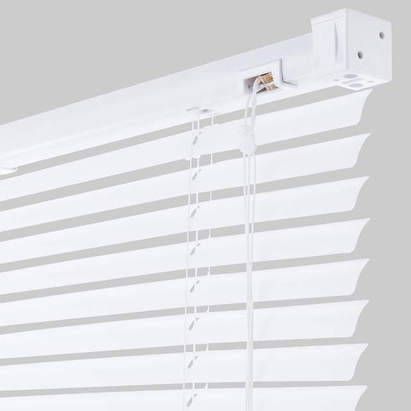 Persiana horizontal de PVC de 25mm x 80cm x 140cm blanca