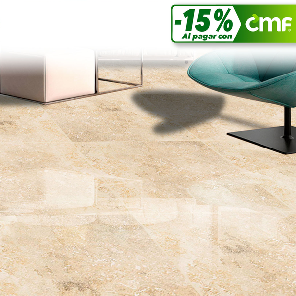 Piso de cerámica de 45x45 cm Teide Beige - caja de 2.23m2