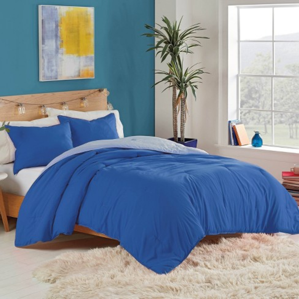 Juego de comforter tamaño king color azul - 3 piezas