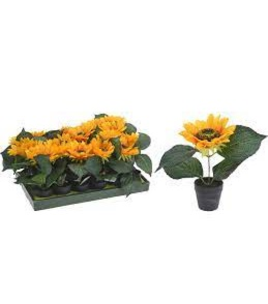Flor artificial Girasol en maceta de 22 cm