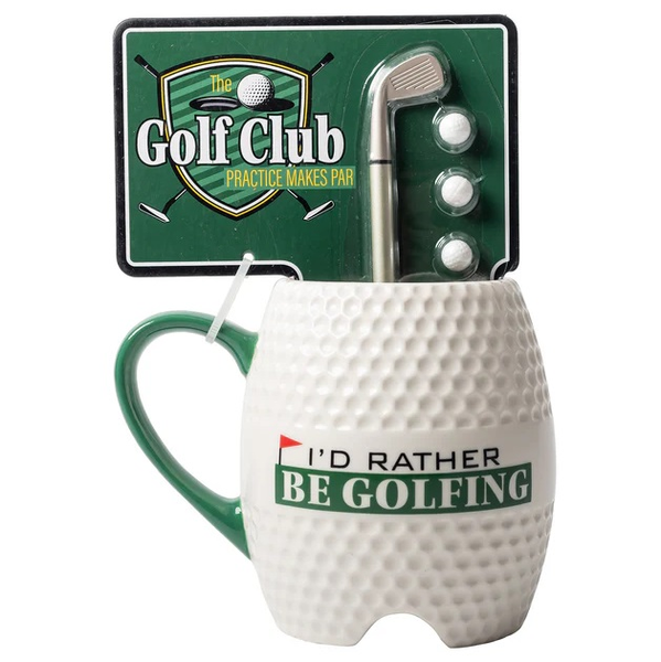 Taza I'd Rather Be Golfing color blanco de 16oz