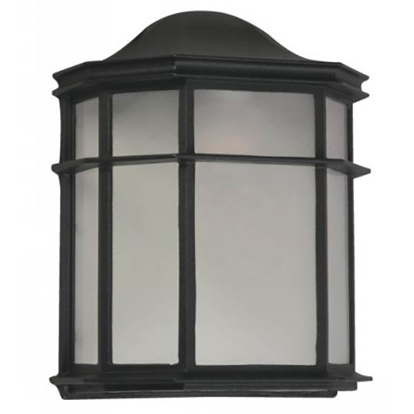 Lámpara de pared negra de 1 luz E27 60W para exterior