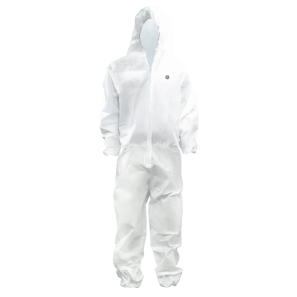 Overol desechable con capucha tamaño XL color blanco