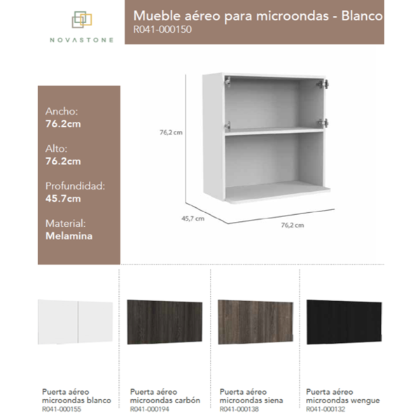 Mueble alto para microondas Blanco 120cm Barein - MerkaHome
