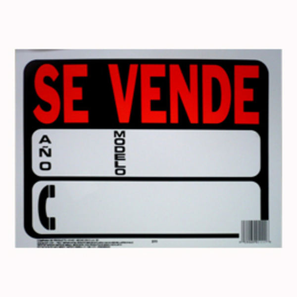 Letrero de plástico de 9" x 12" de frase "SE VENDE AUTO" para auto