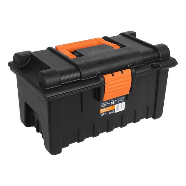 Caja de herramientas vacía de plástico | L BOX 136 (negro), incluye inserto  para portátil y tarjeta de documentos, caja de herramientas grande vacía 