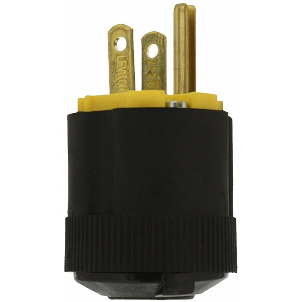 Conector eléctrico macho de 15A de color negro