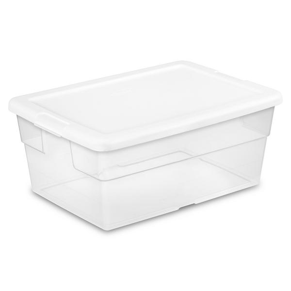 Caja plástica storage box 16qt/ 4 galones blanca