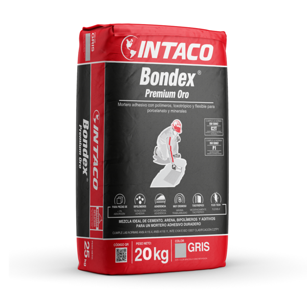 Pegamento Bondex Premium Oro de 20kg color gris