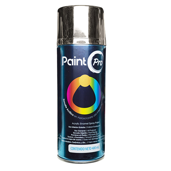 Pintura de esmalte acrílica de 400ml de color metálico cromo