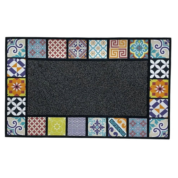 Alfombra de caucho 75cm x 45 con bordes de mosaicos