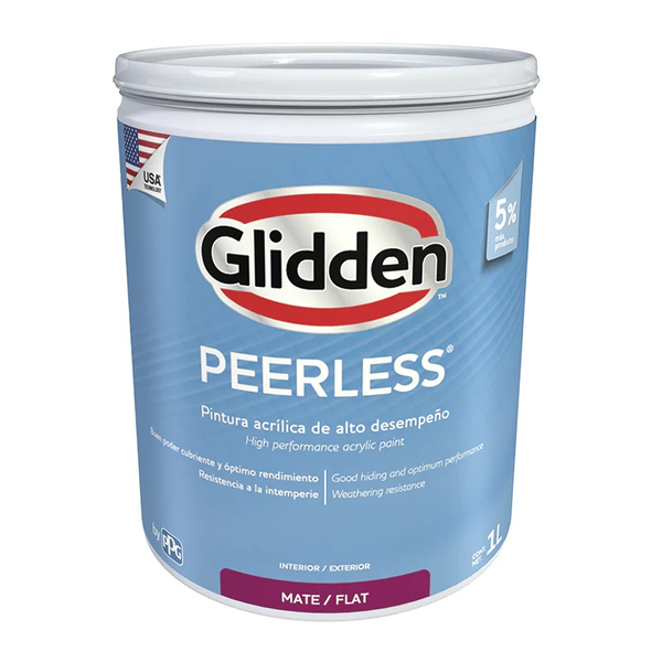 Pintura acrílica Peerless acabado mate base pastel 1/4gl
