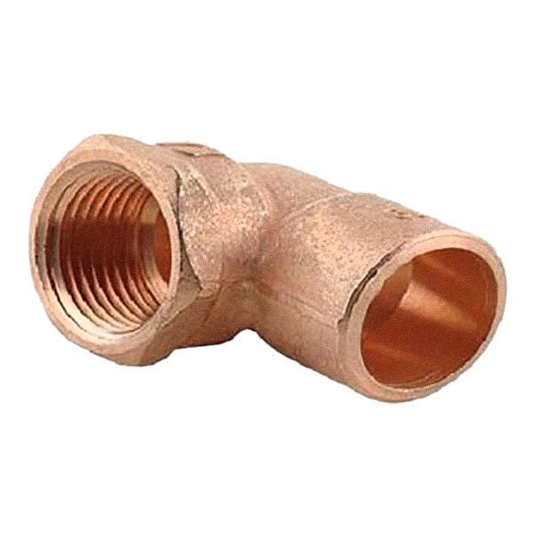 Codo de cobre adaptador hembra de 3/8"