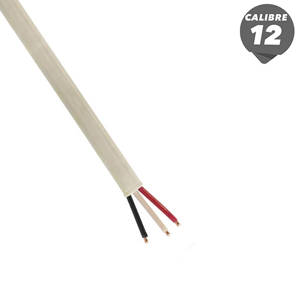 Cable plástico NM-B de 1m calibre 12AWG color blanco