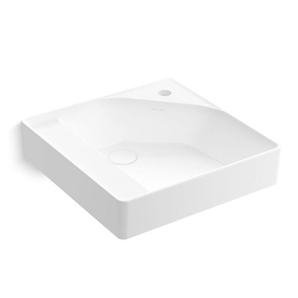 Encimera con lavamanos rectangular integrado Spacity™ de 18" blanco