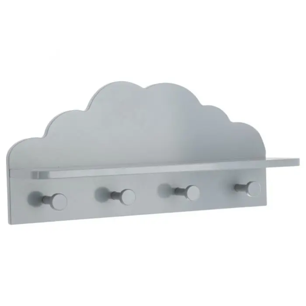 Tablilla con gancho diseño nube color gris