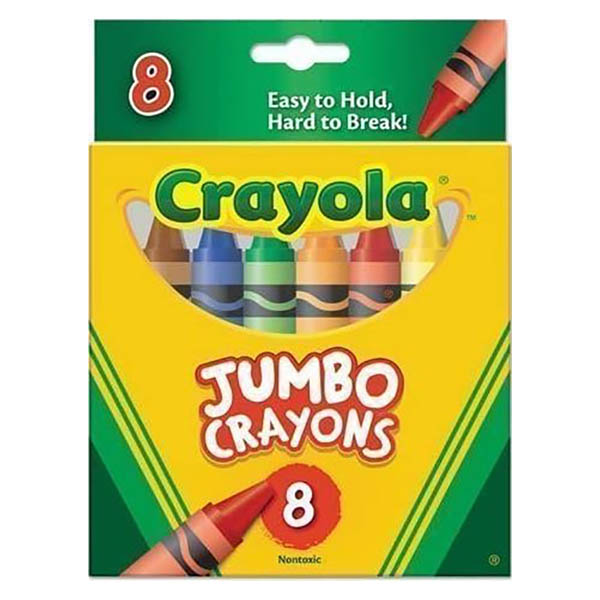Caja de crayones básicos jumbo - 8 piezas