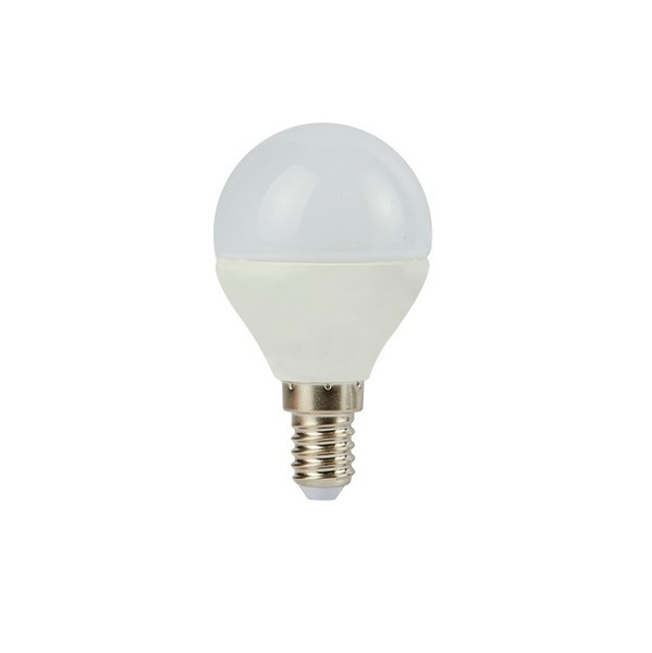 Bombilla LED esférica G45 E14 de 6W, luz fria 6000K acabado blanco brillo