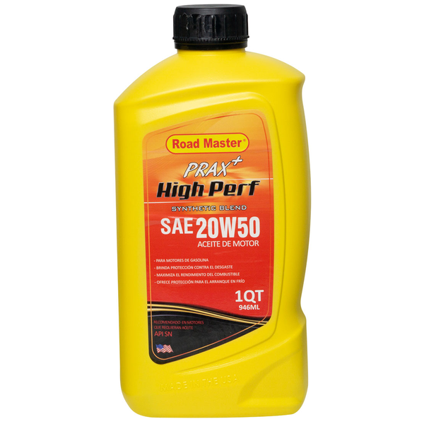 Aceite Prax+ High Perf 20W50 de 1qt para motor de gasolina