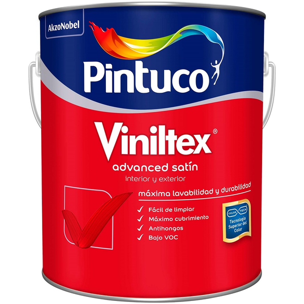 Pintura acrílica Viniltex Satín acabado satinado base deep de 1gl