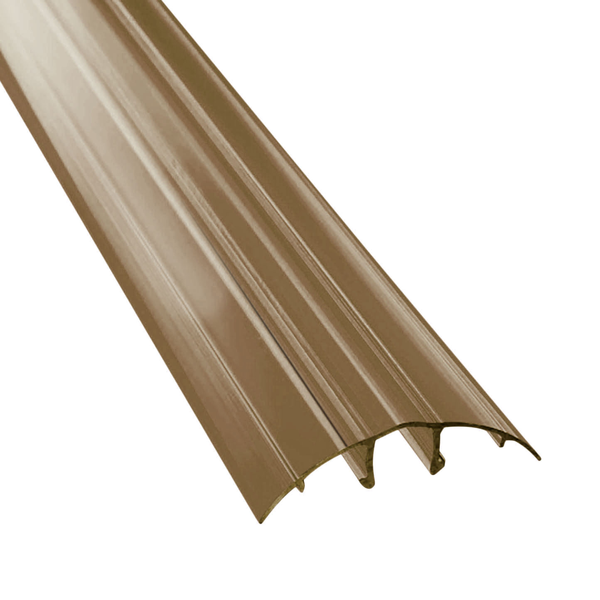 Perfil tapa de policarbonato de 2.44m alveolar color bronce
