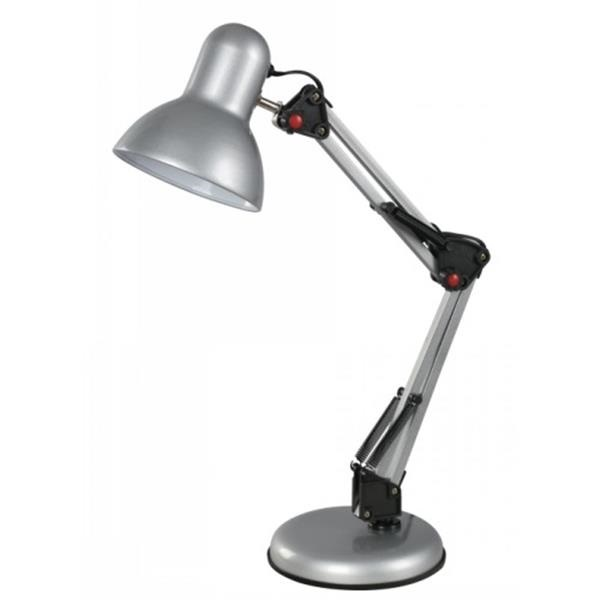 Lámpara de escritorio plateada de 1 luz E27 40W