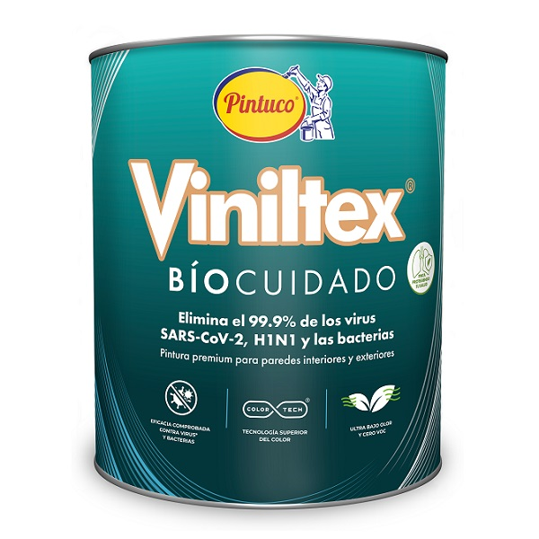 Pintura Viniltex Biocuidado color blanco de 1gl